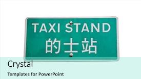  Presentation with taxi - Presentation featuring hong kong taxi stand sign background and a seafoam green colored foreground