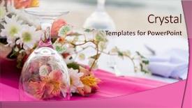  Presentation with dining table - Colorful theme enhanced with closeup outdoor wedding table setup backdrop and a lemonade colored foreground