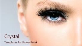 Presentation with eyelashes - Beautiful presentation theme featuring closeup perfect skin long eyelashes backdrop and a lemonade colored foreground