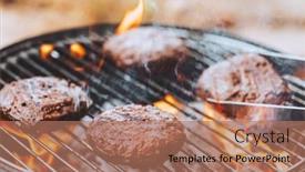  Presentation with food bbq - Presentation design enhanced with closeup-photo-of-a-bbq background and a  colored foreground
