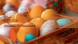  Presentation with christian easter - PPT theme consisting of closeup-photo-of-a-beautiful background and a gold colored foreground