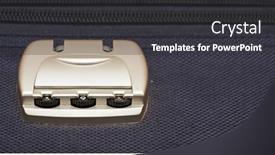  Presentation with combination lock - Amazing slide set having closeup photo of a combination lock on a black suitcase backdrop and a dark gray colored foreground