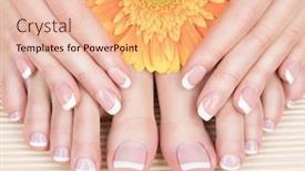  Presentation with spa salon - PPT layouts having spa salon on pedicure background and a coral colored foreground