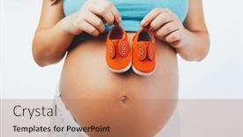  Presentation with new baby - PPT layouts featuring closeup-photo-of-a-tummy background and a coral colored foreground
