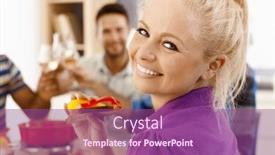  Presentation with dining - Cool new theme with closeup-photo-of-beautiful-young backdrop and a violet colored foreground