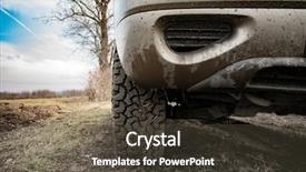  Presentation with wheel - Presentation design with closeup photo of car wheel background and a tawny brown colored foreground