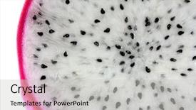  Presentation with dragon fruit - Audience pleasing PPT theme consisting of closeup photo of dragon fruit backdrop and a light gray colored foreground