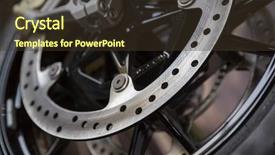  Presentation with brake - PPT theme enhanced with closeup photo of motorcycle brake background and a tawny brown colored foreground