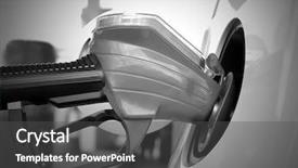  Presentation with fuel - PPT theme with closeup photo of petrol pump background and a dark gray colored foreground