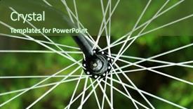  Presentation with parts - Amazing PPT theme having closeup photo of some bicycle parts backdrop and a tawny brown colored foreground