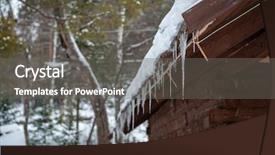  Presentation with hang - PPT layouts enhanced with january effect - closeup photo of the icicles background and a gray colored foreground