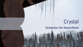  Presentation with hang - Amazing PPT theme having january effect - closeup photo of the icicles backdrop and a sky blue colored foreground