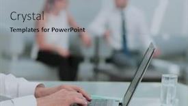  Presentation with managers - Presentation design with closeup photo young business managers working with new startup p background and a light gray colored foreground