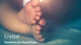  Presentation with new baby - Presentation design enhanced with closeup-photo background and a ocean colored foreground