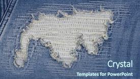  Presentation with jeans - Amazing slide set having closeup picture of a part backdrop and a ocean colored foreground