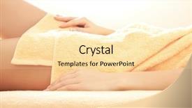  Presentation with spa salon - Cool new PPT layouts with closeup picture of female hands and legs in spa salon backdrop and a blonde colored foreground