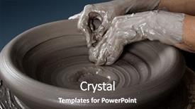  Presentation with wheel - Presentation consisting of works a potter's wheel background and a dark gray colored foreground