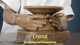  Presentation with wheel - Audience pleasing presentation theme consisting of works a potter's wheel backdrop and a tawny brown colored foreground