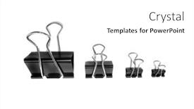  Presentation with binder - Beautiful PPT layouts featuring closeup pile of binder clips for business or education school backdrop and a white colored foreground