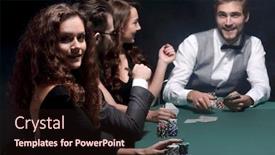  Presentation with poker - Colorful PPT theme enhanced with closeup poker players sitting at a casino table backdrop and a wine colored foreground