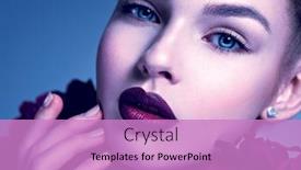  Presentation with glamour - Amazing slide deck having closeup portrain of a glamour young woman beautiful young woman with flowers backdrop and a coral colored foreground