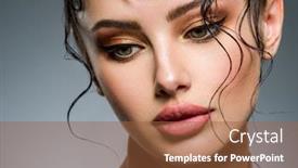  Presentation with glamour - Slide set enhanced with closeup-portrait-of-a-beautiful background and a tawny brown colored foreground