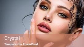  Presentation with fashion - Colorful presentation theme enhanced with closeup-portrait-of-a-beautiful backdrop and a coral colored foreground