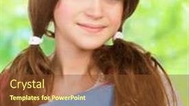  Presentation with back school education - Amazing PPT theme having closeup portrait of a nice schoolgirl with colorful textbooks in the park going to school enjoying education back to school in september backdrop and a tawny brown colored foreground