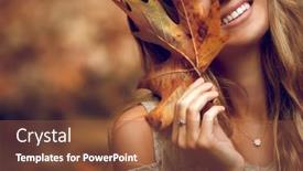  Presentation with maple leaf - Colorful PPT layouts enhanced with closeup-portrait-of-a-pretty backdrop and a tawny brown colored foreground