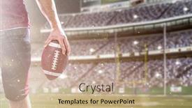  Presentation with football lights - PPT theme featuring closeup portrait of a strong background and a coral colored foreground
