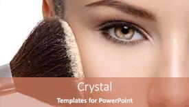  Presentation with dry - Slide deck having closeup-portrait-of-a-woman background and a coral colored foreground