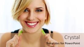  Presentation with tape measure - Beautiful PPT layouts featuring closeup-portrait-of-a-young backdrop and a coral colored foreground