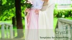  Presentation with summer flowers - Audience pleasing slide set consisting of closeup-portrait-of-a-young backdrop and a mint green colored foreground