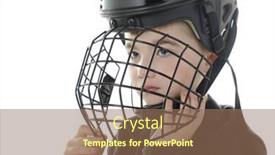  Presentation with hockey - Beautiful slide set featuring closeup-portrait-of-a-young backdrop and a coral colored foreground