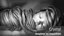  Presentation with black baby - PPT theme featuring closeup portrait of adorable newborn girl sleeping at home black and white photo of little baby wrapped in fashionable shawl background and a dark gray colored foreground