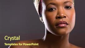  Presentation with african beauty - Beautiful theme featuring closeup portrait of african female backdrop and a tawny brown colored foreground