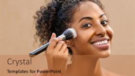  Presentation with african beauty - Cool new presentation design with closeup-portrait-of-african-woman backdrop and a coral colored foreground
