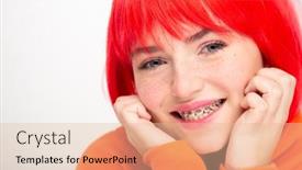  Presentation with orange colored - Amazing PPT layouts having closeup-portrait-of-an-smiling backdrop and a lemonade colored foreground