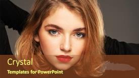  Presentation with girl model - Slide deck featuring closeup-portrait-of-an-young background and a tawny brown colored foreground