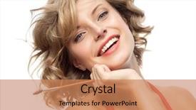  Presentation with tooth brush - Presentation theme featuring closeup portrait of attractive caucasian smiling woman blond isolated on white studio shot lips toothy smile face hair head and shoulders looking at camera blue eyes tooth brush makeup background and a coral colored foreground