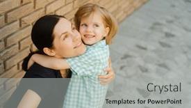  Presentation with cute - Slides enhanced with closeup-portrait-of-beautiful-mother background and a  colored foreground