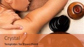  Presentation with salon - Colorful slide deck enhanced with closeup-portrait-of-beautiful-young backdrop and a red colored foreground