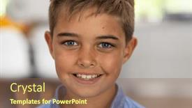  Presentation with childhood - PPT theme consisting of closeup-portrait-of-caucasian-cute background and a  colored foreground