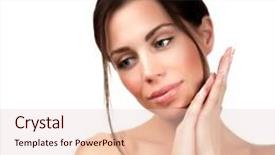  Presentation with beauty cosmetics - Cool new PPT layouts with closeup portrait of cute dreamy woman isolated on white background beauty treatment facial cosmetics luxury spa salon backdrop and a lemonade colored foreground