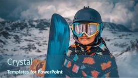  Presentation with close up baby girl knitted - Colorful slide deck enhanced with closeup-portrait-of-happy-active backdrop and a ocean colored foreground