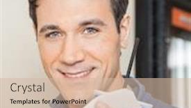  Presentation with cinema ticket - Presentation with closeup portrait of happy mid adult man holding drink and ticket at cinema background and a soft green colored foreground