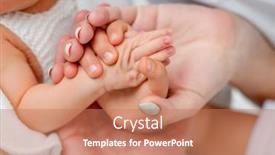  Presentation with newborn baby - Cool new slide deck with closeup-portrait-of-mother backdrop and a coral colored foreground