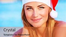  Presentation with island party - Theme with holidays on tropical island christmas background and a red colored foreground