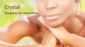  Presentation with luxury resort - PPT layouts enhanced with closeup portrait of pretty african female lying down on massage table on the beach luxury spa resort summer vacation relaxation outdoors background and a lemonade colored foreground