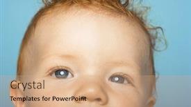  Presentation with cute baby - Presentation theme featuring closeup-portrait-of-redhead-cute background and a coral colored foreground